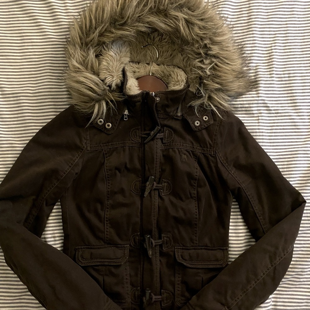 Abercrombie & Fitch faux fur lined hooded jacket